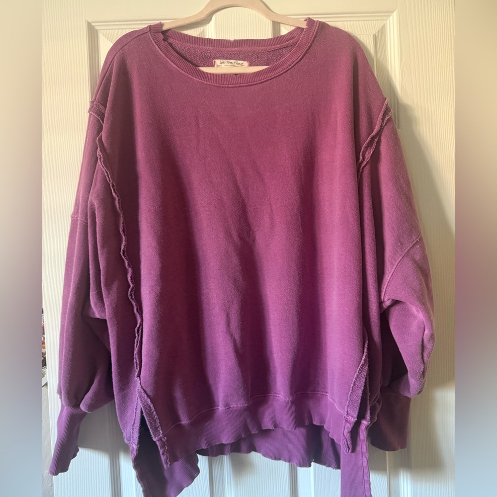 We The Free Rich Purple Crew Neck Sweat Shirt